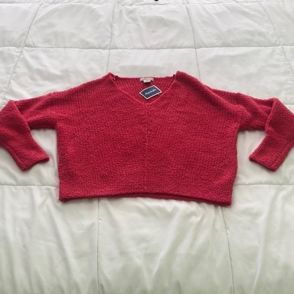 NWT Sincerely Jules soft hot pink v neck sweater medium that can be layered - Picture 1 of 7